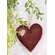 Red Felt Heart Ornament w/Wooden Heart Accent