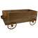 Natural Wooden Wagons with Rusty Wheels, 2/Set - HAC2457;