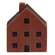 Primitive Burgundy Wood House Block