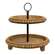 Natural Wood Beaded Two Tiered Tray 65264;