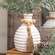 Distressed White Wooden Beaded Athens Vase, 6"H 65383;