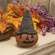 Grungy Stuffed Witchy Jack O Lantern Head Sitter