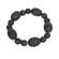 Black Distressed Wood Oval Bead Candle Ring 36120;