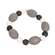 Black White & Gray Distressed Wood Oval Bead Candle Ring 36122;
