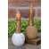 Natural or White Distressed Round Taper Holder, 2 Asstd.