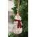 Rustic Wood Beaded Snowman w/Scarf Ornament