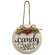 Hello Santa/Candy Canes Button Holly Ornament, 2 Asstd.