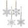 White Wood Snowflake Beaded Ornament, 4 Asstd. 65298;