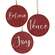 Holiday Script Red Word Round Ornament, 3 Asstd. 91119;