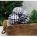 6 Set, Black & White Buffalo Check Rag Balls