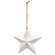 Distressed White Wooden Sparkle Star Ornament;
