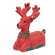 Distressed Cement Red & Green Deer Sitter 60528;