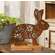 Rusty Metal Flower & Vine Cutout Bunny on Wooden Base 70188;