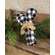4/Set, Small Black & White Buffalo Check Fabric Candy Cane