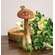 Wooden Hand Painted Mushroom Sitter with Snail 7.5"H