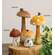 Wooden Hand Painted Mushroom Sitter with Snail 6.5"H
