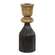 Black & Wood Taper Candle Holder, 8.25" 15560B;