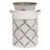 Whitewashed Fleur De Lis Galvanized Milk Can, Large 15686B;