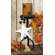 Black, Orange, & White Bead Garland with Spattered Star
