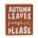Autumn Leaves/Pumpkins Please Box Sign, 2 Asstd. 37298;