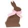 Wooden Chocolate Bunny Sitter w/Pink Check Ribbon 37644;