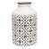 Black & White Floral Patterned Metal Vase, Tall 70141;