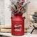 Distressed Red Metal Believe Santa & Reindeer Milk Can 70214;