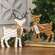Woodland Brown Basketweave Deer Wood Sitter 91151 and 91150;