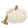 Cream Ribbed Pumpkin w/Beaded Tassel, Medium ADCF3008;