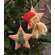 Primitive Santa Red Ticking Star Ornament