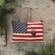 Stuffed Primitive American Flag Ornament with Rusty Bell