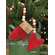 Red Beaded Fabric Mitten Ornament