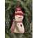 Stuffed Striped Hat Snowman Ornament with Heart & Greenery
