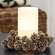 Champagne Frosted Pinecones Candle Ring, 3" SE022502;