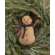 Stiffened Fabric Jingle Bell & Blue Scarf Primitive Snowman Ornament