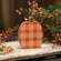 Orange & Cream Plaid Chunky Pumpkin Sitter