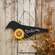 Wooden Crow with Sunflower Welcome Sign