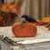 Distressed Carved Wooden Crow on Pumpkin