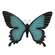 Blue Butterfly Metal Wall Decor 70147;