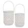 White Geometric Trellis Lanterns, 2/Set 70150;