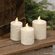 Warm Glow White Glitter Flicker Flame Timer Pillar, 2.5"