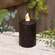 Warm Glow Textured Black Flicker Flame Timer Pillar, 3"