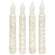 4 Set, Rustic White Timer Tapers, 6.5"