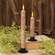 Grungy Vintage Twist Flicker Flame Timer Taper, 9.5"