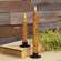 Burnt Ivory Vintage Twist Flicker Flame Timer Taper, 9.5"