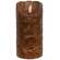 Burnt Mustard LED Wrapped Flicker Flame Timer Pillar, 6"