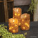 Burnt Ivory LED Wrapped Flicker Flame Timer Pillar, 6"