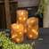 Burnt Ivory LED Wrapped Flicker Flame Timer Pillar, 6"
