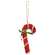 Chenille Candy Cane Ornament with Green Bow