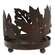 Rusty Finish Metal Fall Leaves Pillar Holder - 4.25"H